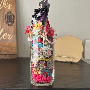 Colorful Beaded Fun Mystery Jewelry Jar For Girls